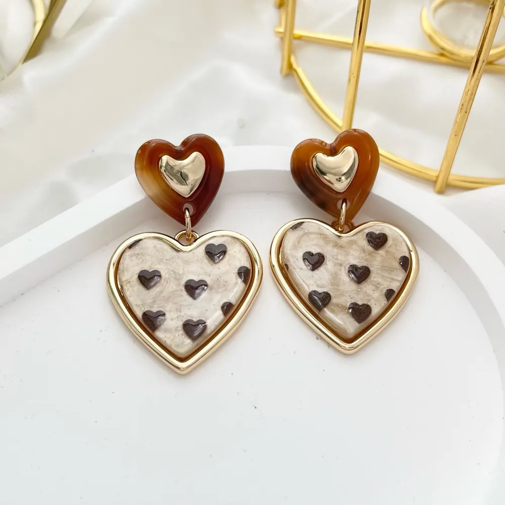 Cuore-Orecchini Moda in Resina - OMM-14876-B