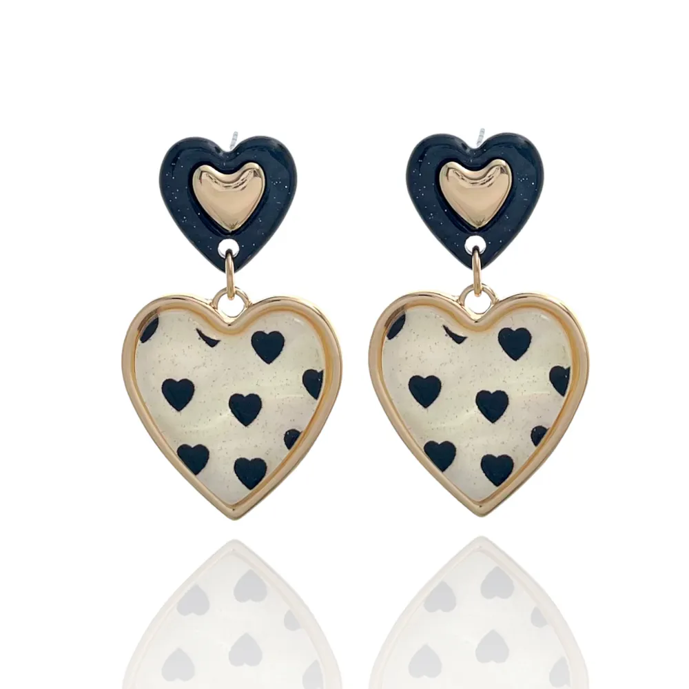 Cuore-Orecchini Moda in Resina - OMM-14876-B