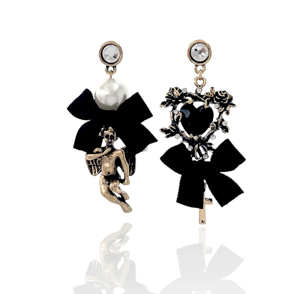 Cuore Croce e Angelo-Orecchini Moda - OMM-520-60