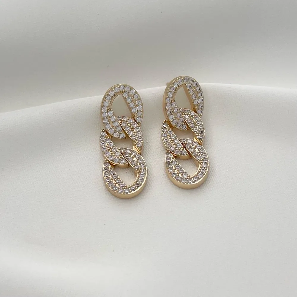 Catena Groumette con Zirconia-Orecchini con Zirconia - OMZ-506-247