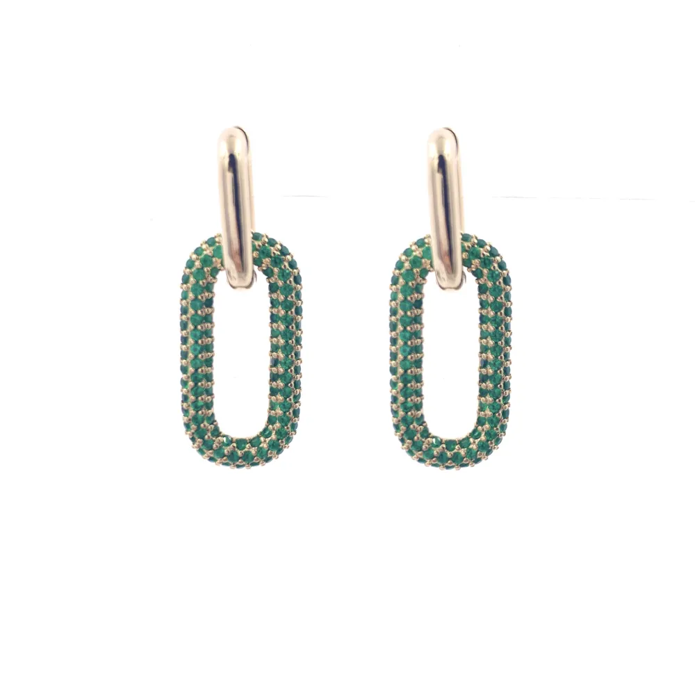 OMZ5976-Ovale-Orecchini con Cubic Zirconia - OMZ5976-Ovale-Orecchini con Cubic Zirconia