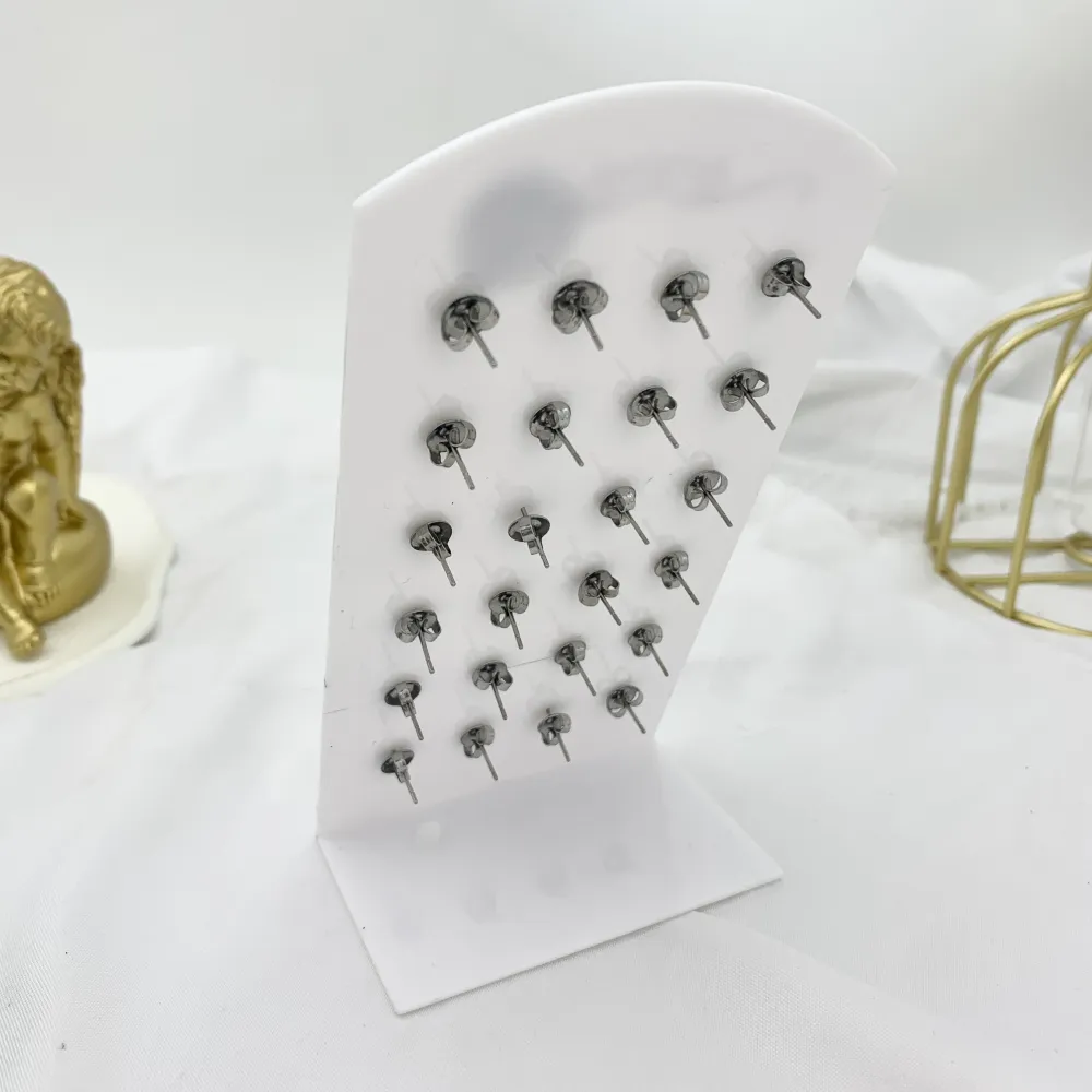 Triangolo  Smaltato-12Paia Orecchini a Lobo in Acciaio - OPA-103-AA1601E