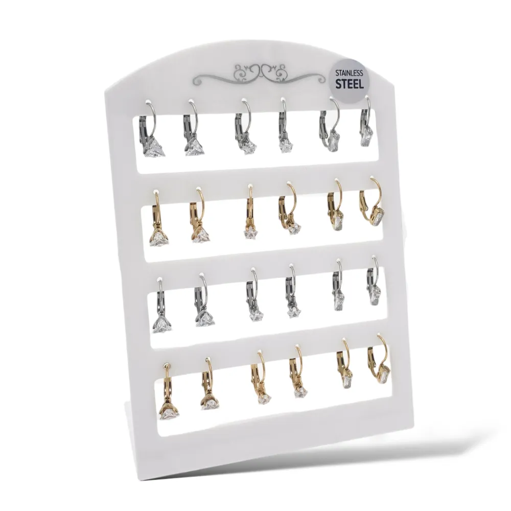 Mix Forma Punto Luce-12Paia Orecchini a Monachella in Acciaio - OPA-103-AA2553-2555E