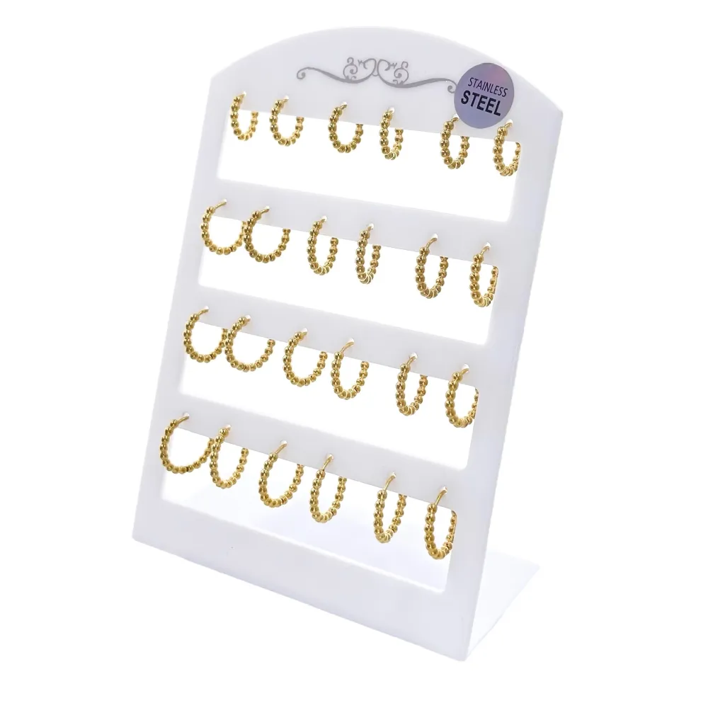 Cerchio Pallina Scalare-12paia Orecchini in Acciaio - OPA-103-AA4155E 13mm