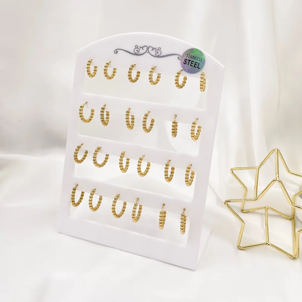 Cerchio Pallina Scalare-12paia Orecchini in Acciaio - OPA-103-AA4155E 13mm