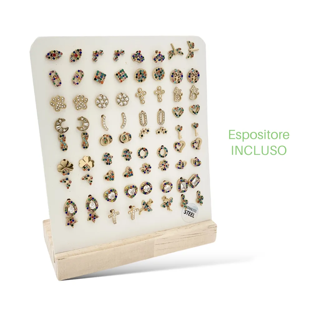 Soggetti Mix-36Paia Orecchini a Lobo in Acciaio - OPA-103-AA746E