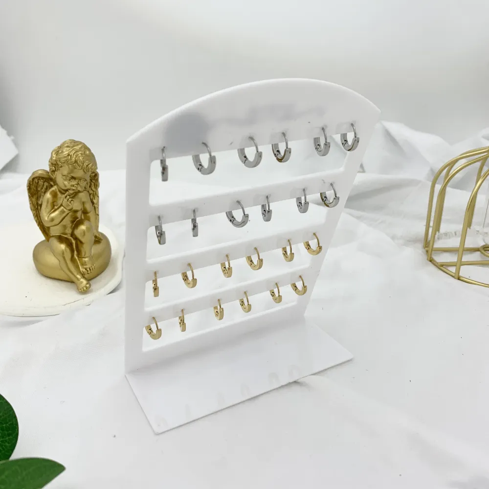 Cerchio con Perla-12Paia Orecchini in Acciaio - OPA-103-AA970E 8mm