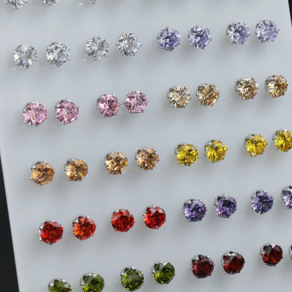 Punto Luce 7mm 6Griffe-36Paia Orecchini in Acciaio - OPA-107-116 7mm