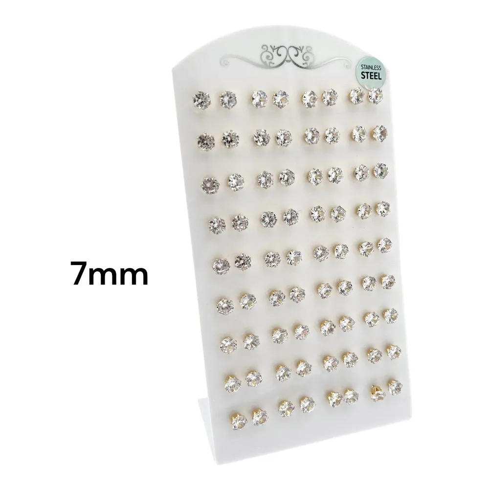 Punto Luce 7mm 6Griffe-36Paia Orecchini in Acciaio - OPA-107-116 7mm