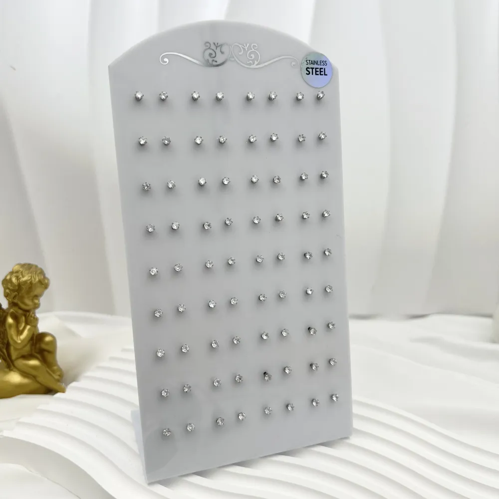 Punto Luce 3mm 6Griffe-36Paia Orecchini in Acciaio - OPA-107-87 3mm