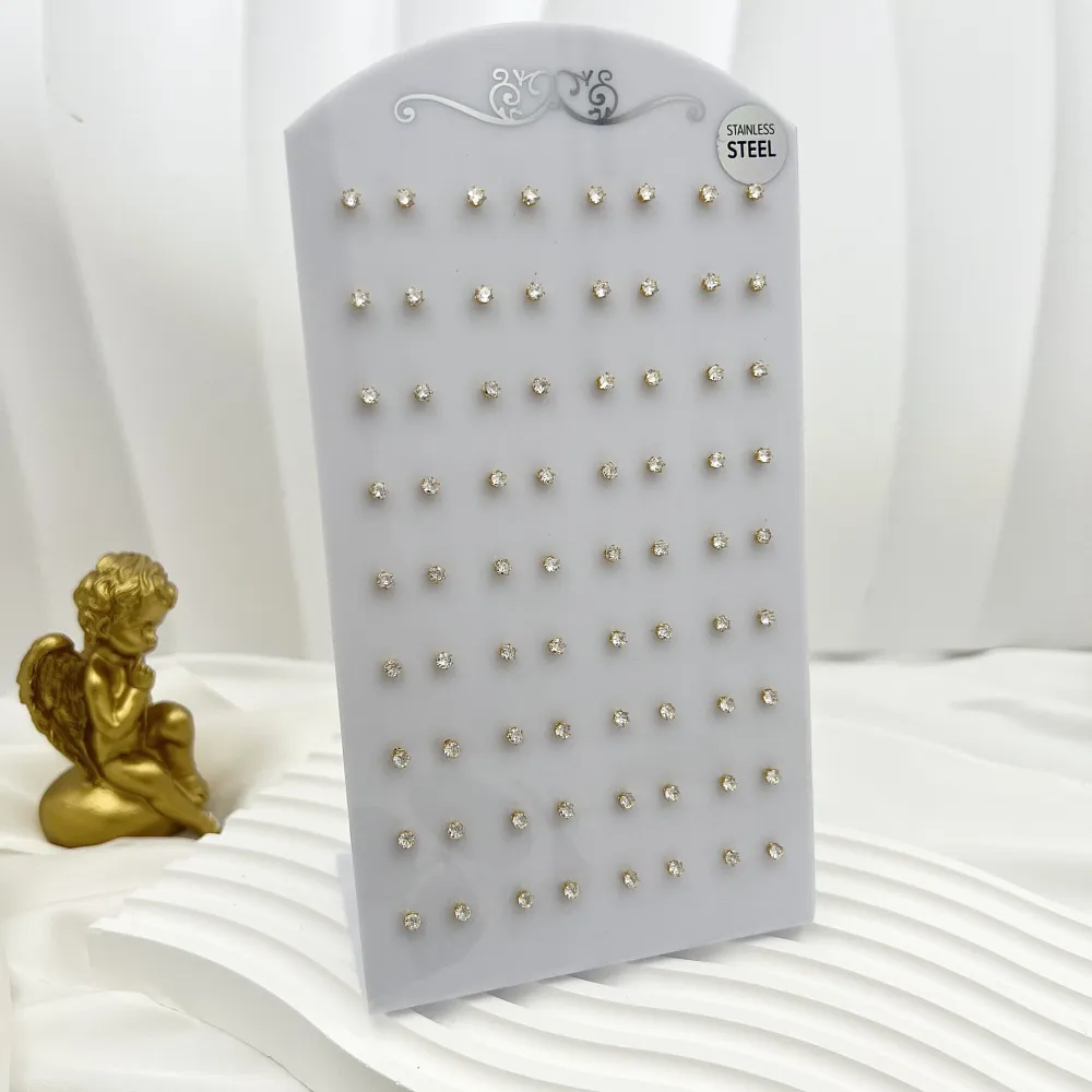 Punto Luce 3mm 6Griffe-36Paia Orecchini in Acciaio - OPA-107-87 3mm