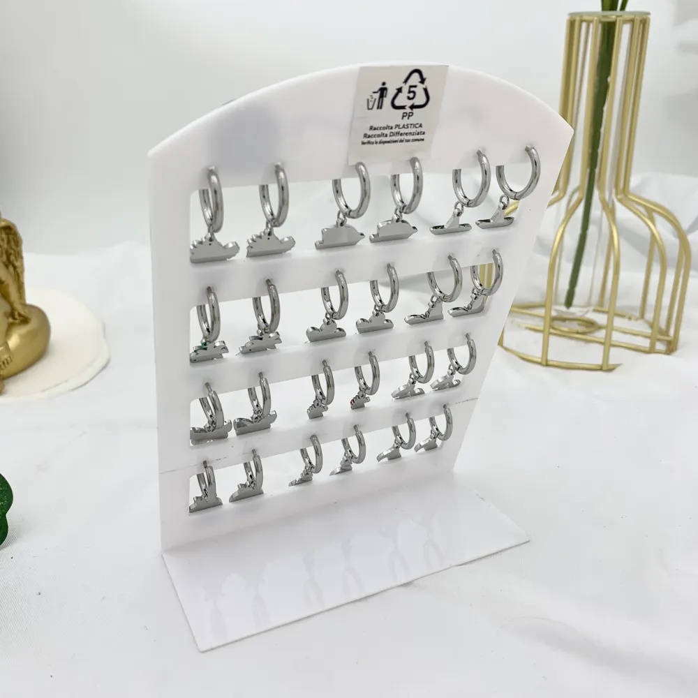 Mix Soggetti Tropocali Smaltato-12Paia Orecchini in Acciaio - OPA-413-983