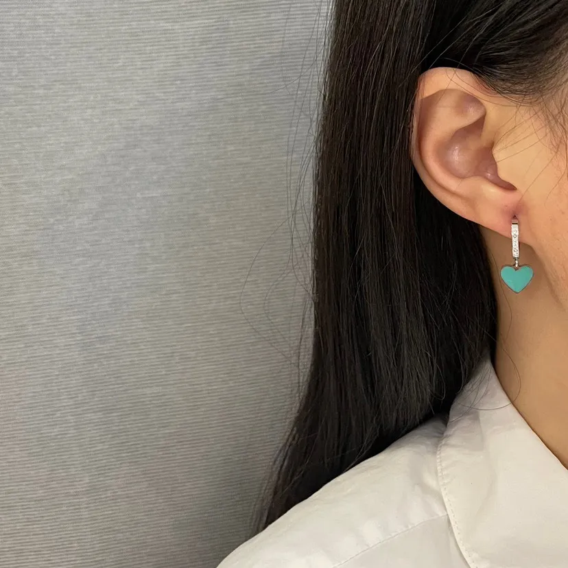 OPA7416-Cuore Smaltato- 12 Paia Orecchini a Cerchio con Pedenti - OPA450-335