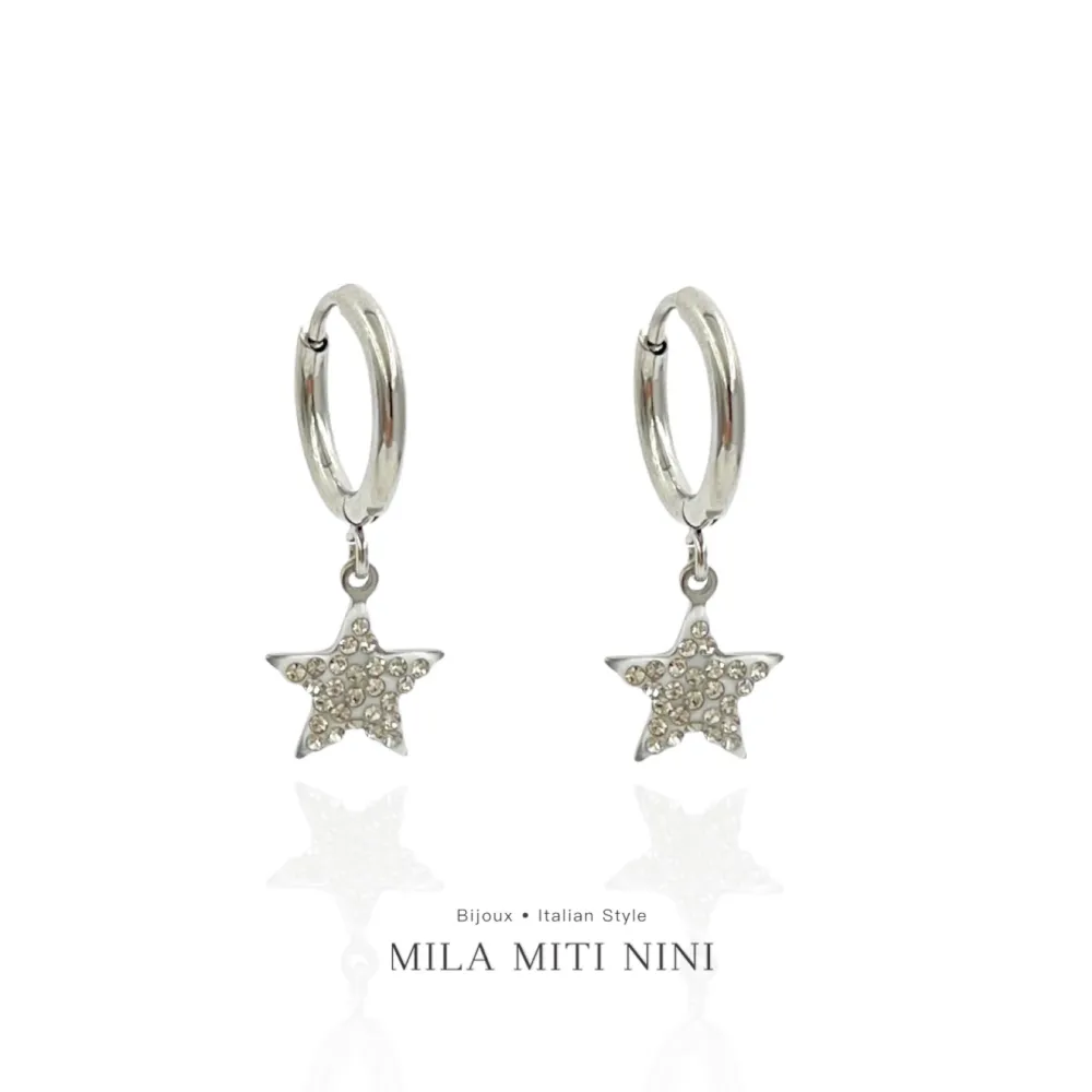 Mix Pendenti con Strass-12Paia Orecchini in Acciaio - OPA-450-356-516
