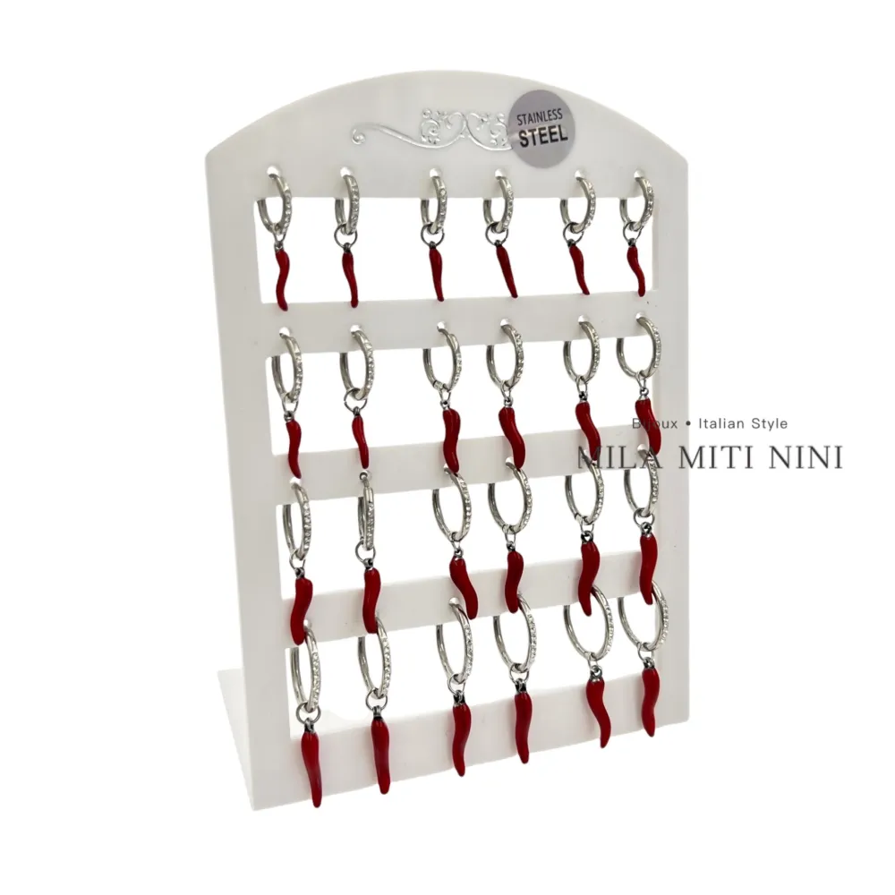 Cornino Scalare -12 Paia Orecchini in Acciaio - OPA-450-466 2.0Mix