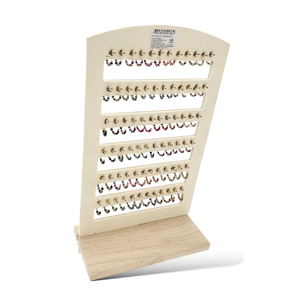 Cerchio Scalare con Cristalli-36Paia Orecchini in Acciaio - OPA-732-136