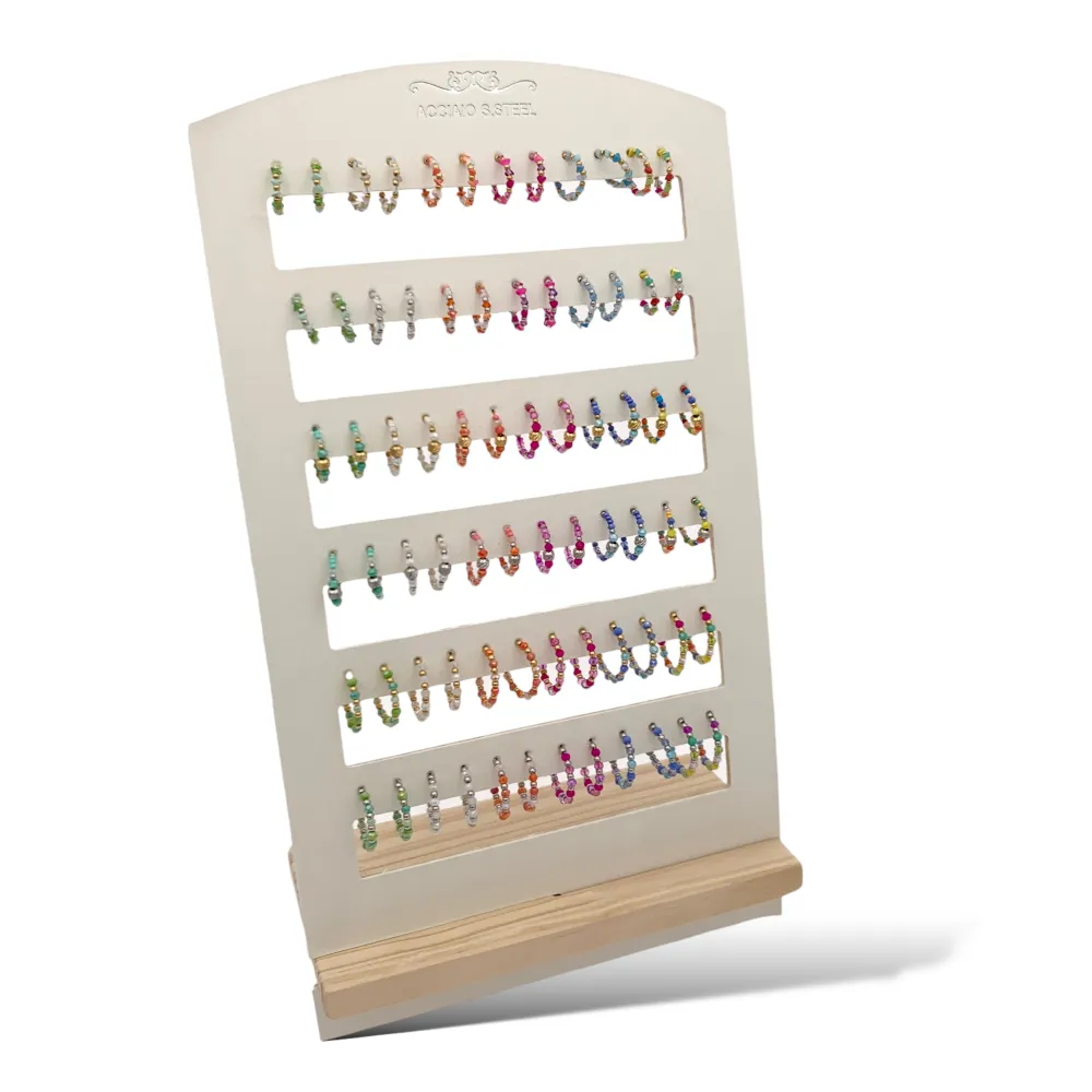 Cerchio Colorato con Pendenti Mix-36paia Orecchini in Acciaio - OPA-732-199