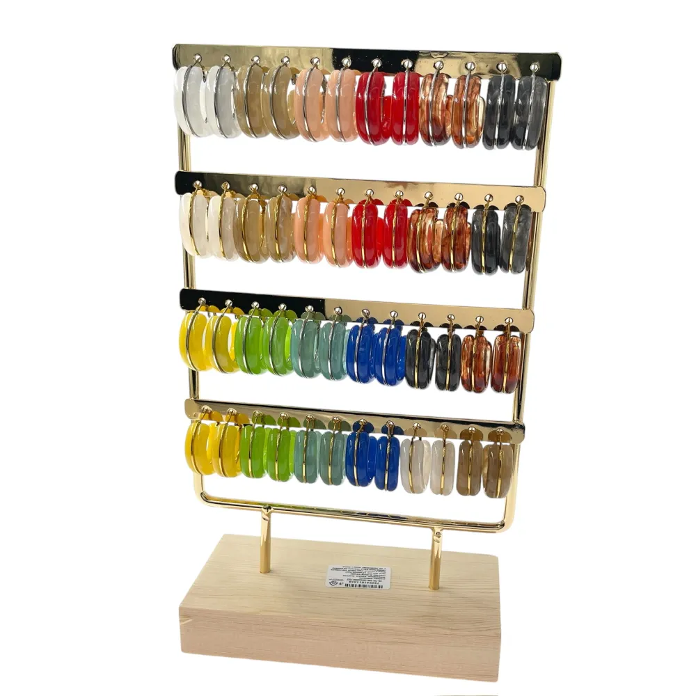 Cerchio -12Paia Orecchini in Acciaio Incluso Espositore - OPA-732-334