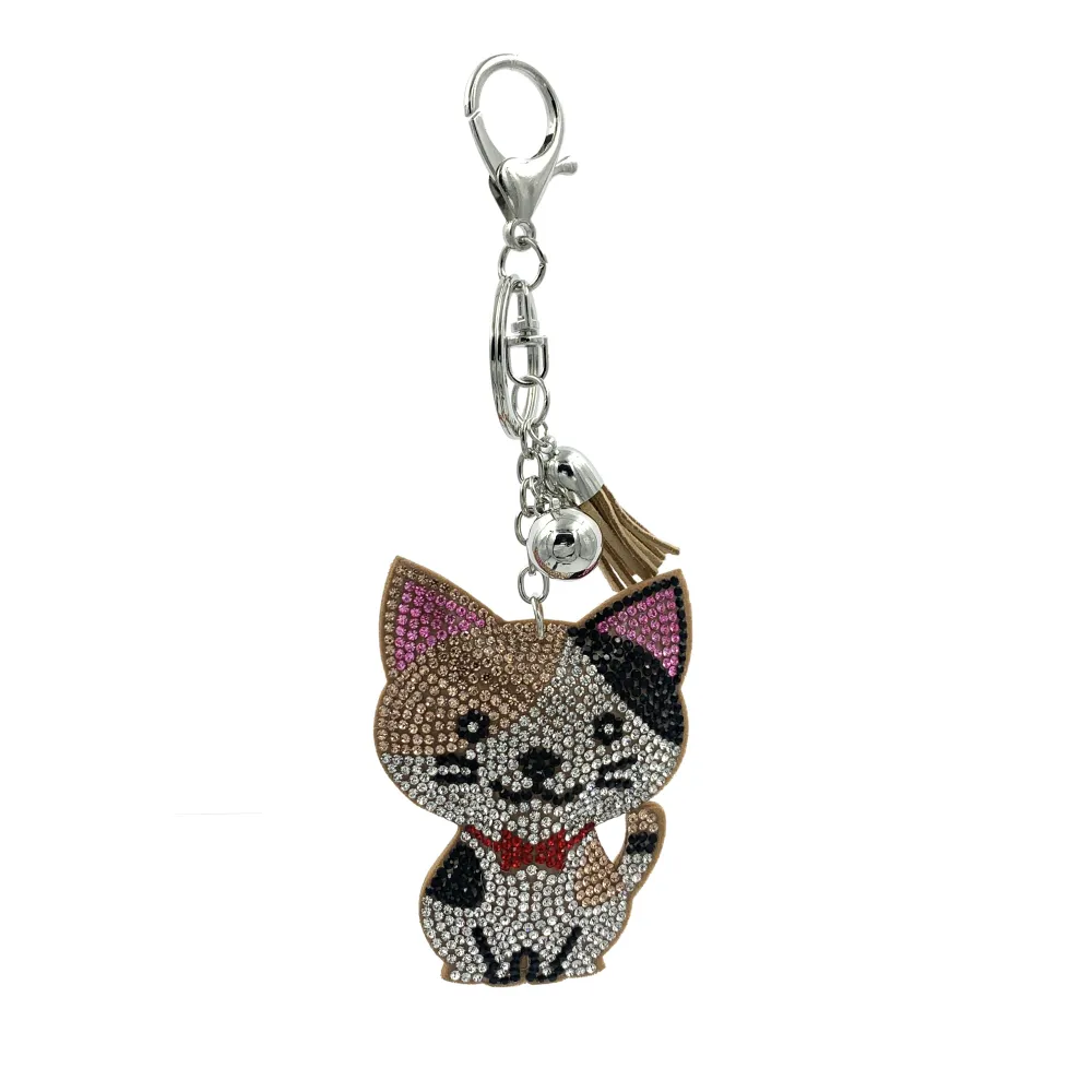 PKS7105-Gatto Misto- 12 Pz Portachiavi in Similpelle - PKM-146-158