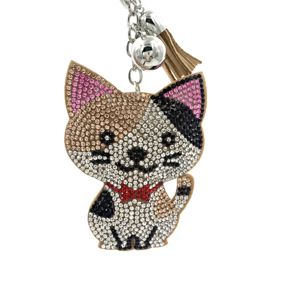 PKS7105-Gatto Misto- 12 Pz Portachiavi in Similpelle - PKM-146-158