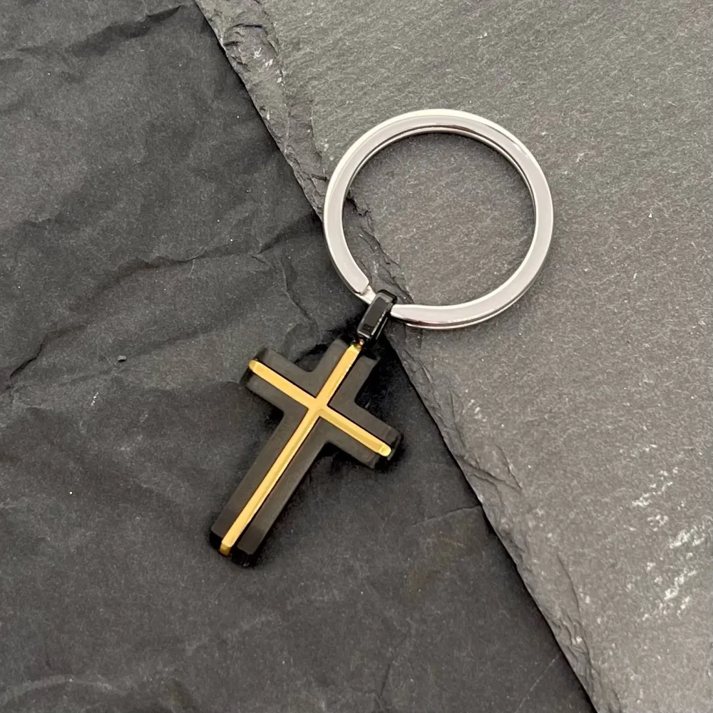 Croce-Portachiavi da Uomo in Acciaio - PKU-600-H289