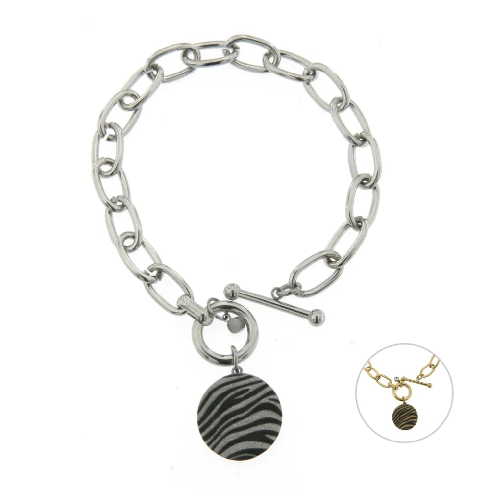 BAC6426-Animalier Tondo-Bracciale in Acciaio con Chiusura_2