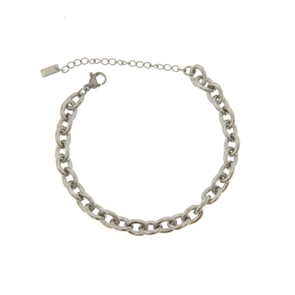 BAC6716-Catena-Bracciale in Acciaio con Chiusura_Argento_1