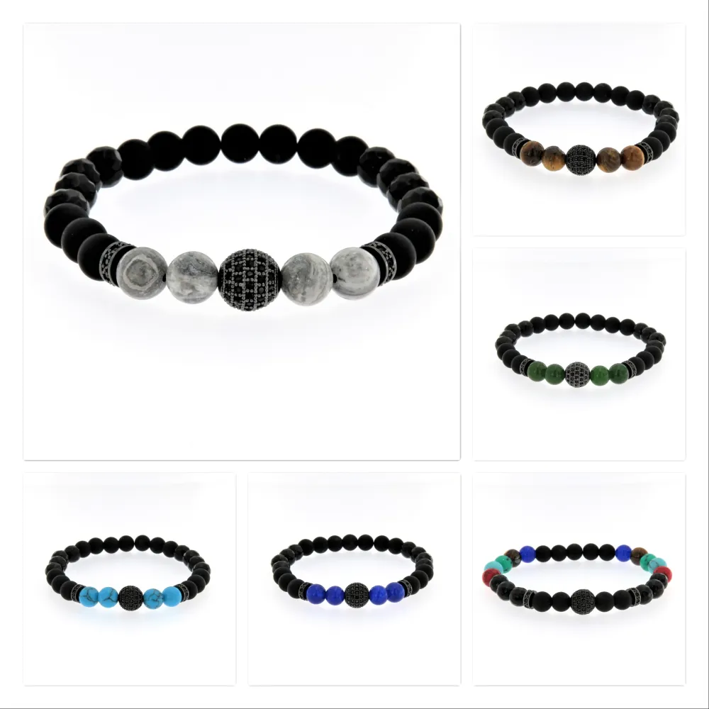 BAU6733-Pallina Zirconia- Bracciale Elastico da Uomo_2