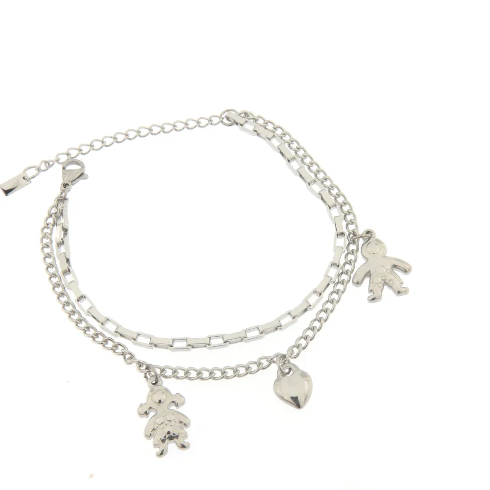 Bimbi -Bracciale Doppia Catena_Argento_1