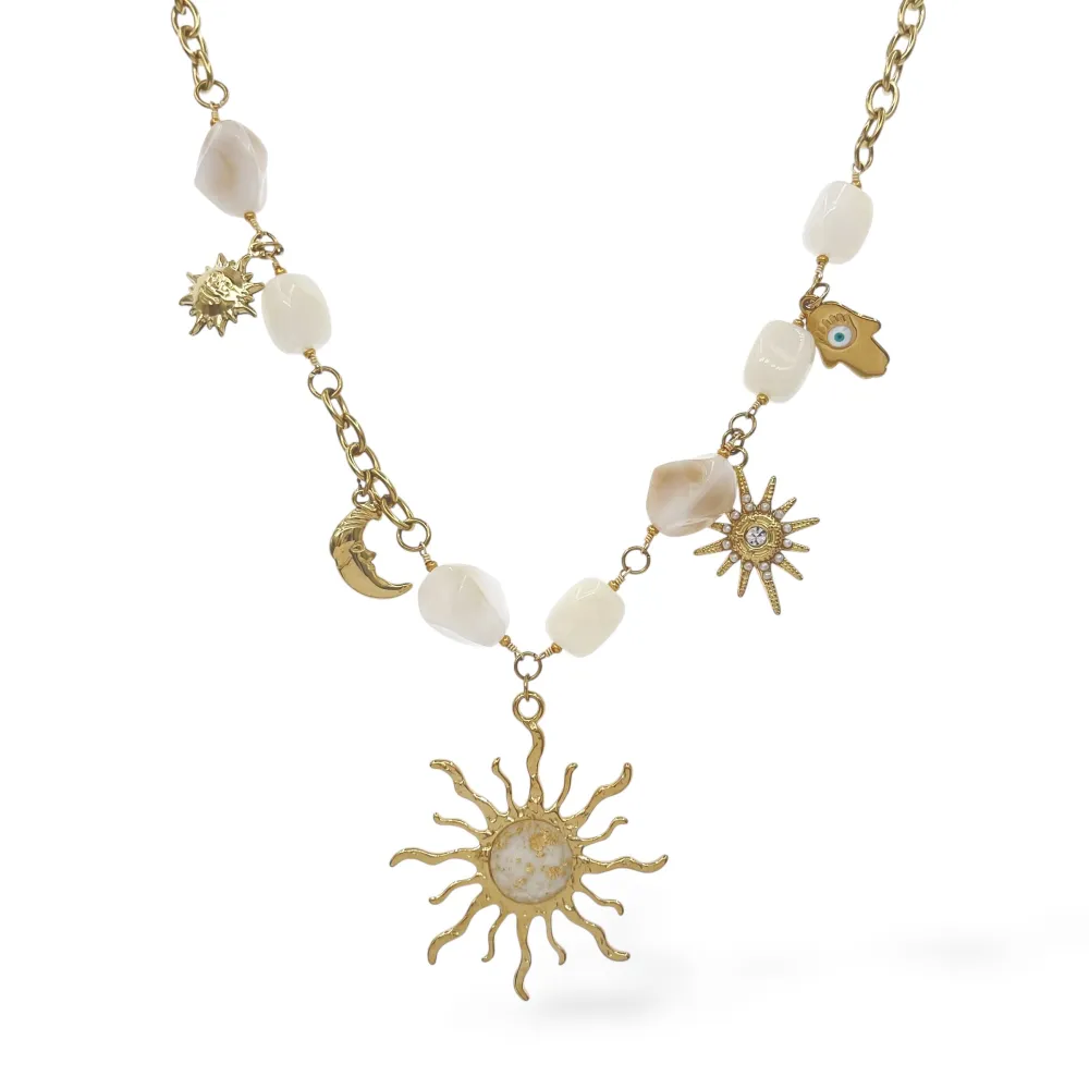 Sole Luna-Collana Corta in Acciaio - CL-794-38