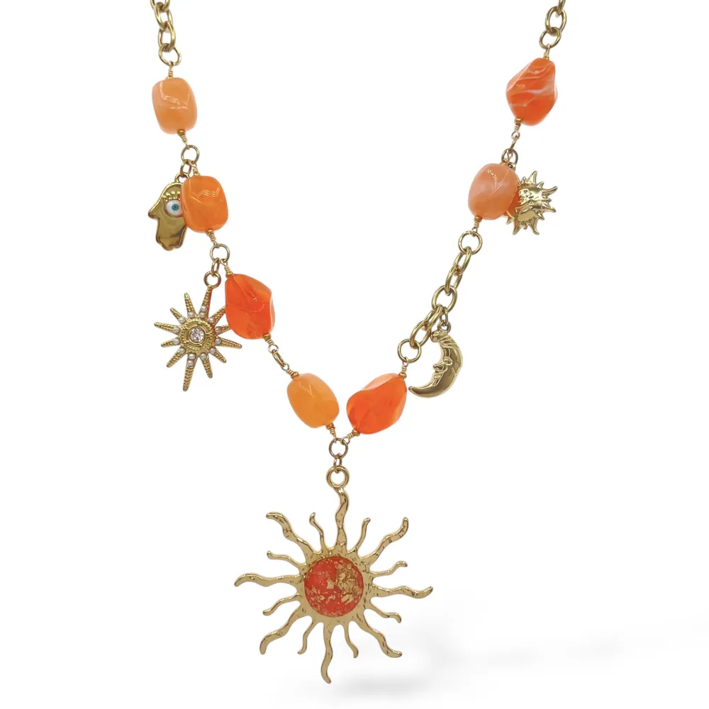 Sole Luna-Collana Corta in Acciaio - CL-794-38