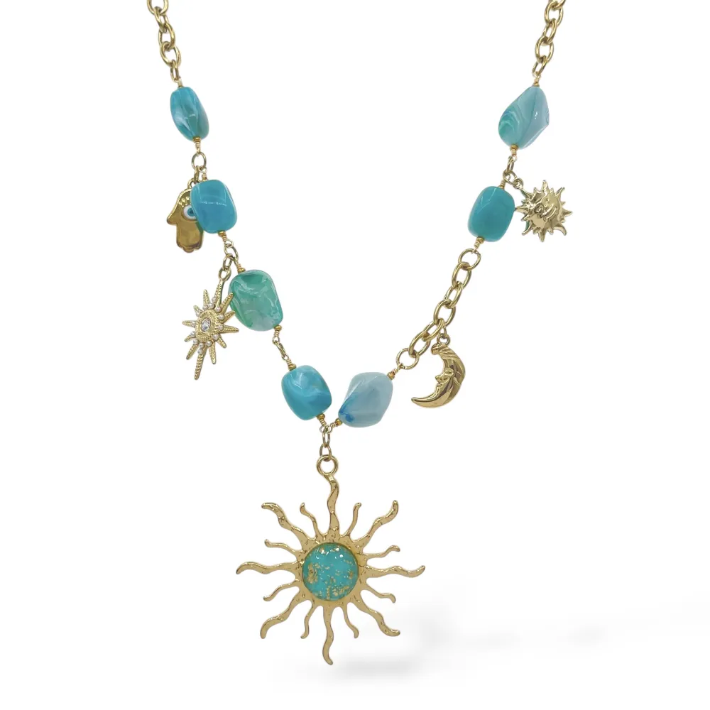 Sole Luna-Collana Corta in Acciaio - CL-794-38