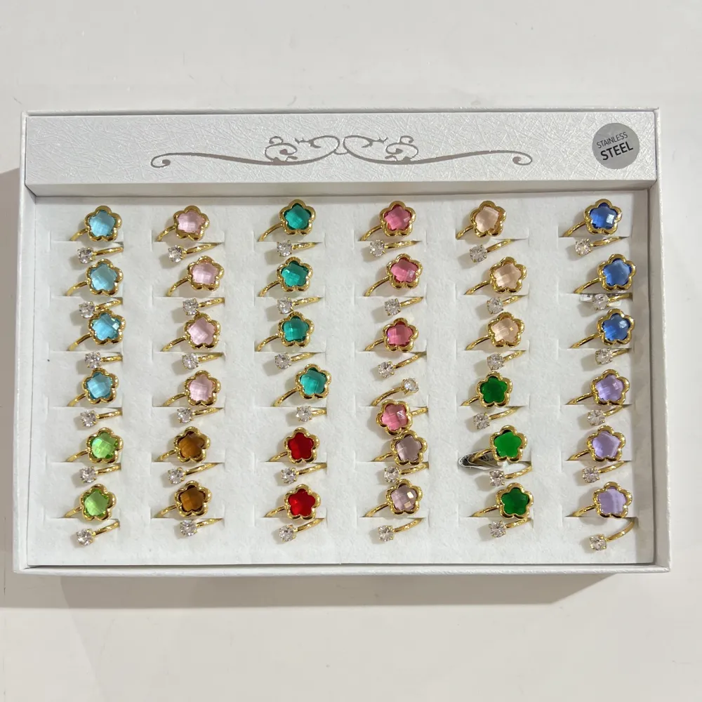 Fiore-36pz Anelli Regolabili in Acciaio - AN-103-AA6756R 10mm