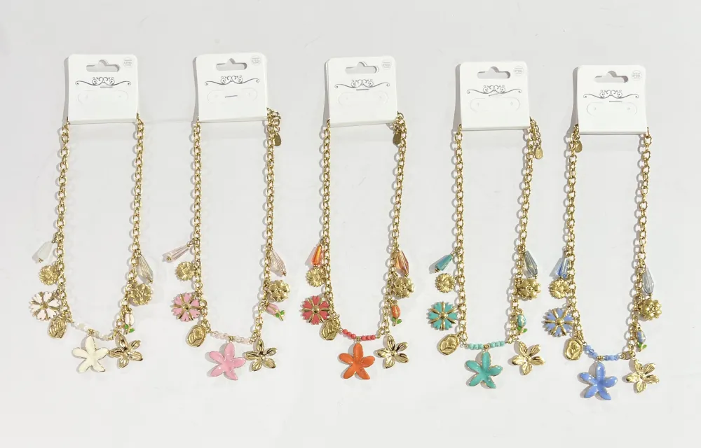 Fiore Tulipano-Collana Corta in Acciaio - CL-732-566