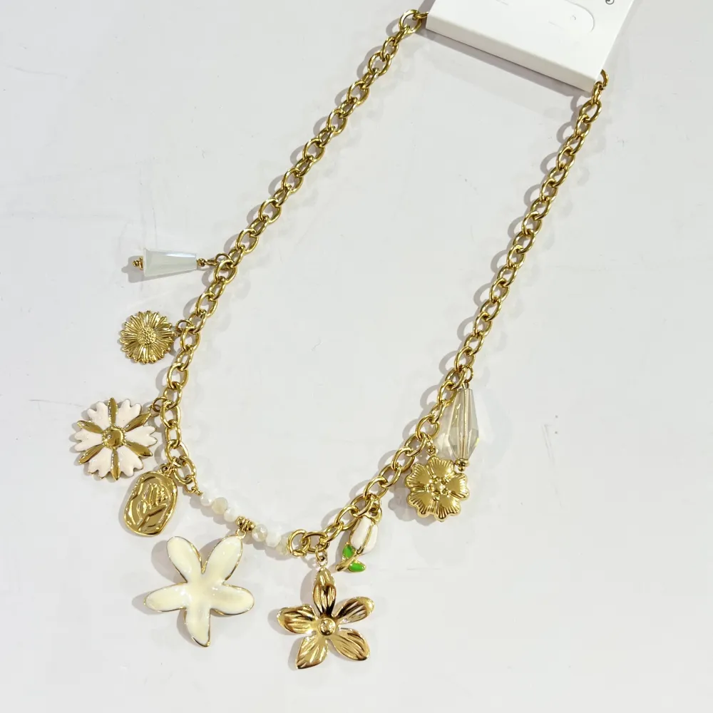 Fiore Tulipano-Collana Corta in Acciaio - CL-732-566