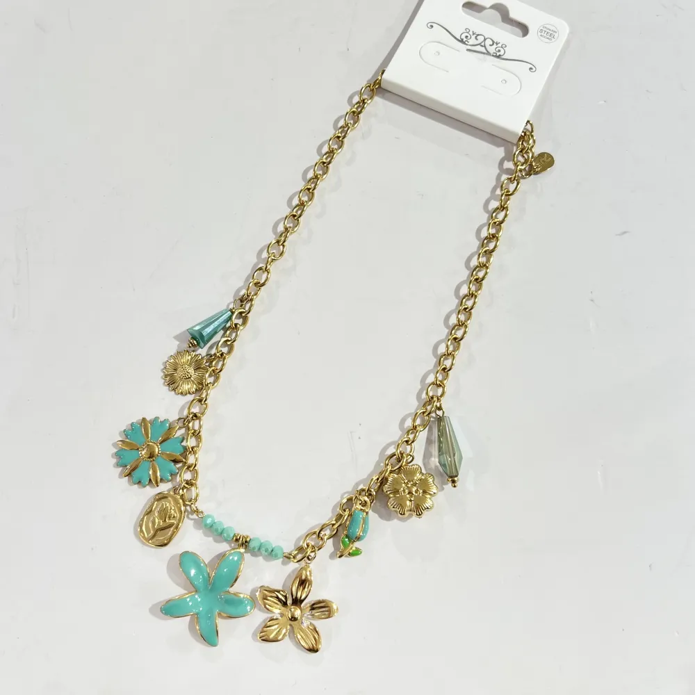 Fiore Tulipano-Collana Corta in Acciaio - CL-732-566