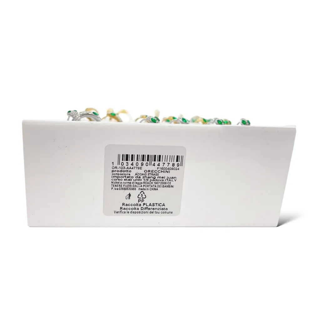 Cerchio Serpente con Strass -24pz Orecchini in Acciaio - OR-103-AA4778E 8-12mm