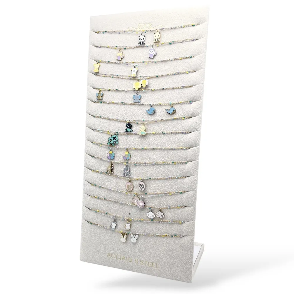 Mix Soggetti da Bambina-30Pz Collane Corte in Acciaio - CL-413-3626