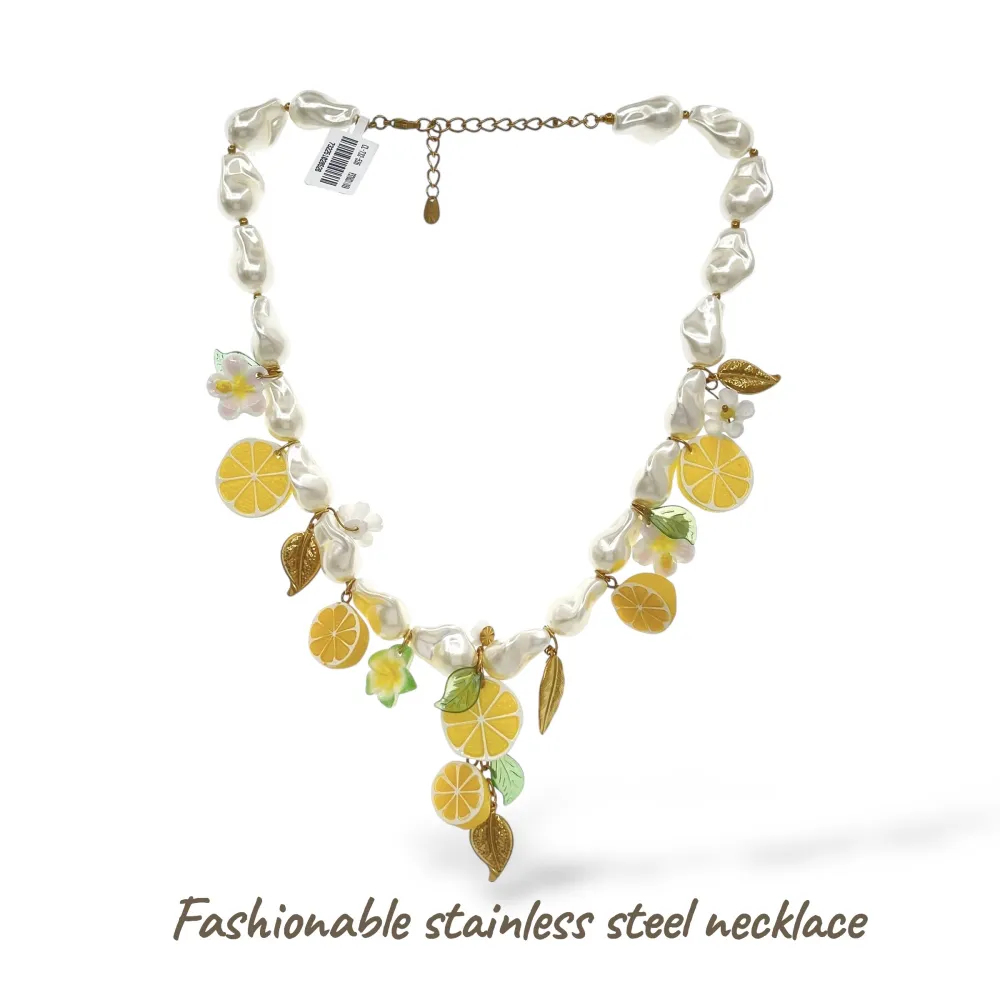 Limone Fiore-Collana Corta in Acciaio - CL-732-534