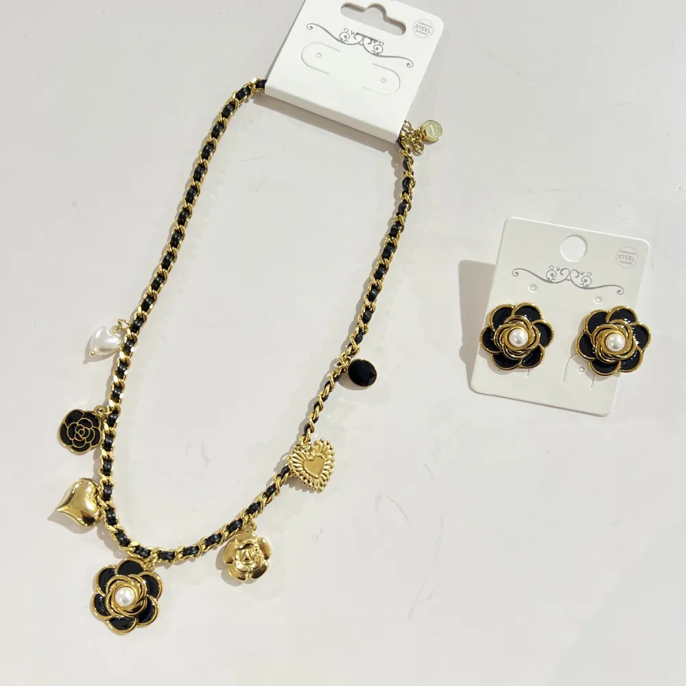 Fiore Perla  -Collana Corta in Acciaio - CL-794-62