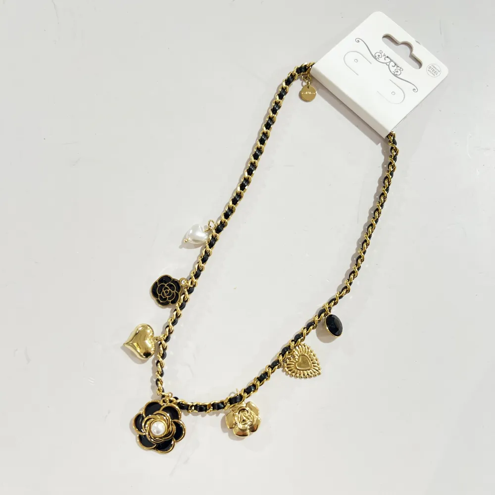 Fiore Perla  -Collana Corta in Acciaio - CL-794-62