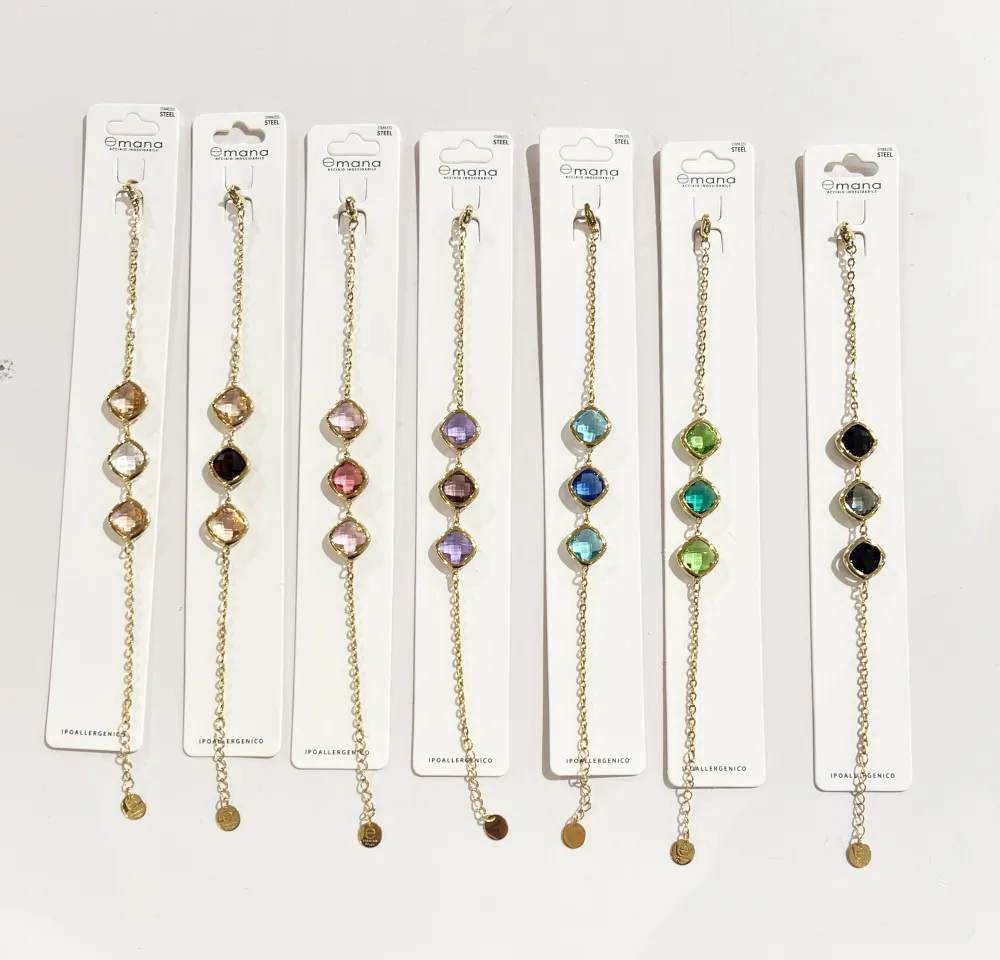 Tre Pietre Rombo -Bracciale in Acciaio - BR-103-AA5415B