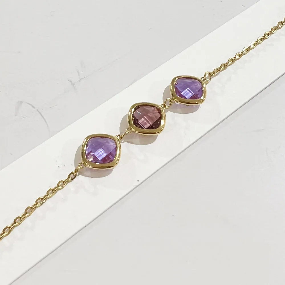 Tre Pietre Rombo -Bracciale in Acciaio - BR-103-AA5415B