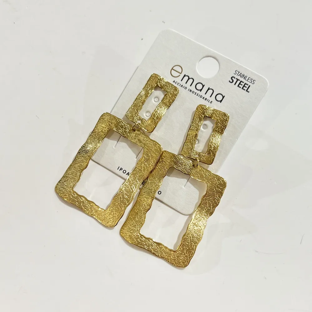 Cerchio Rettangolare-Orecchini in Acciaio - OR-103-AA6373E