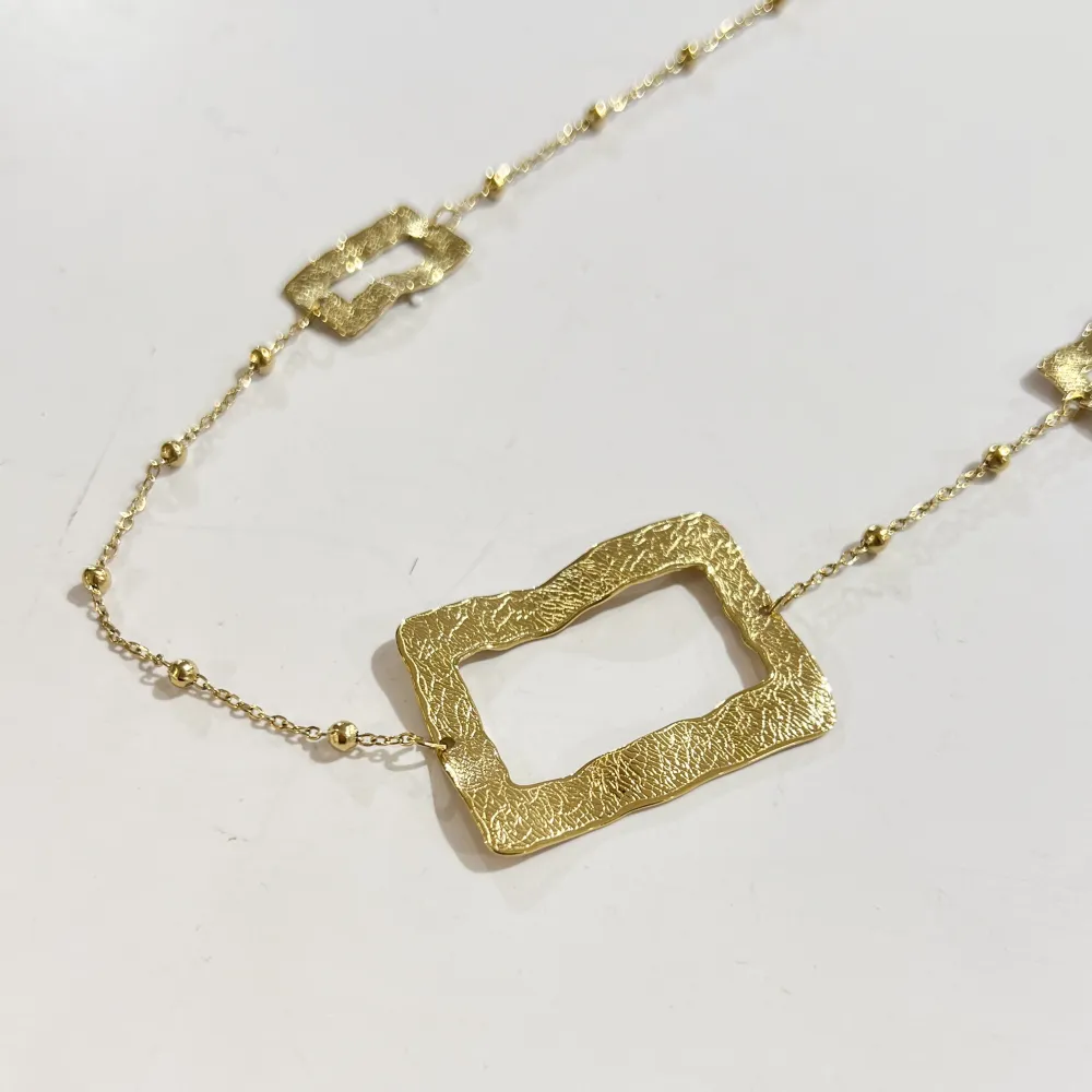 Catena Rettangolare -Collana Lunga in Acciaio - CL-103-AA6374N