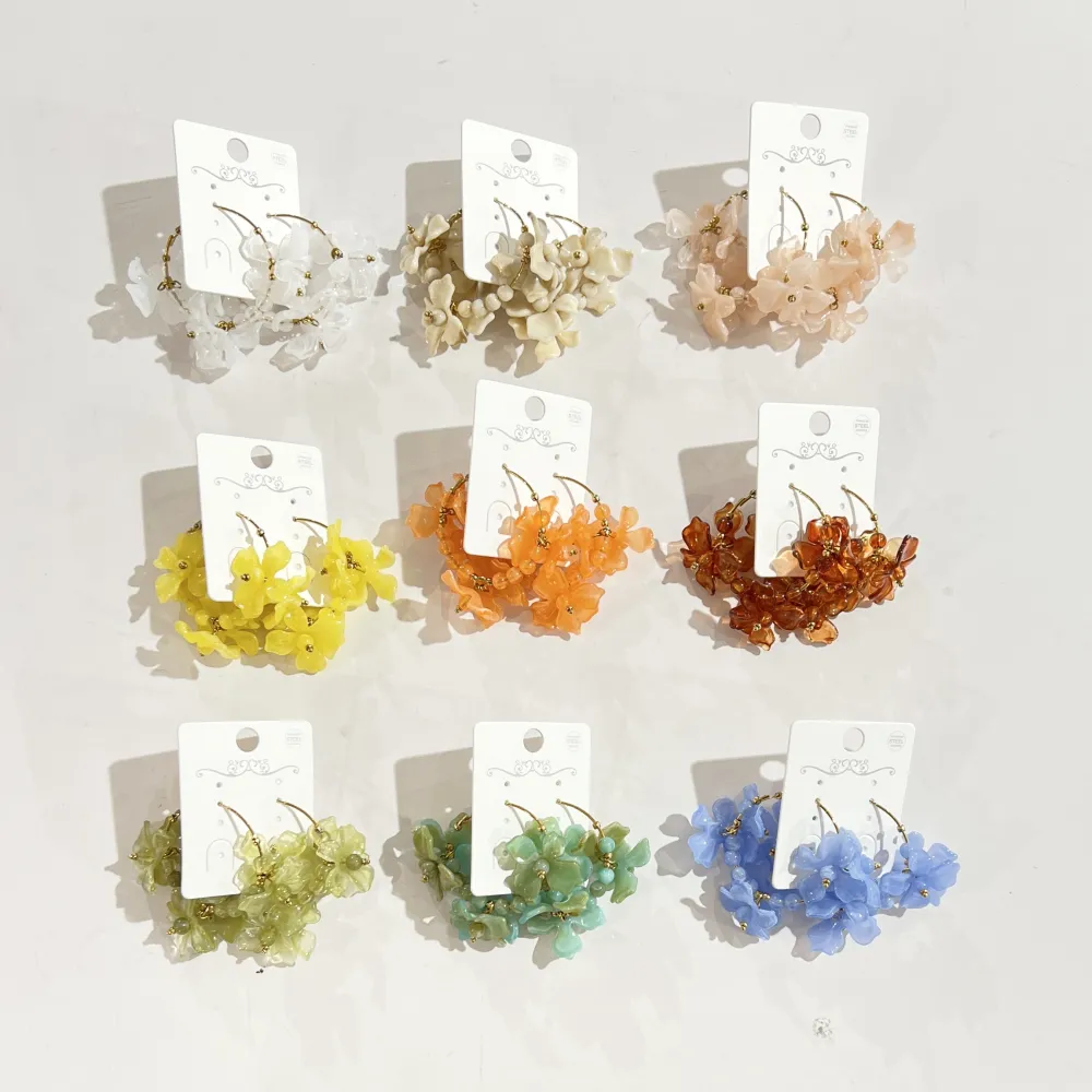 Cerchio con Fiore-Orecchini in Acciaio - OR-732-613