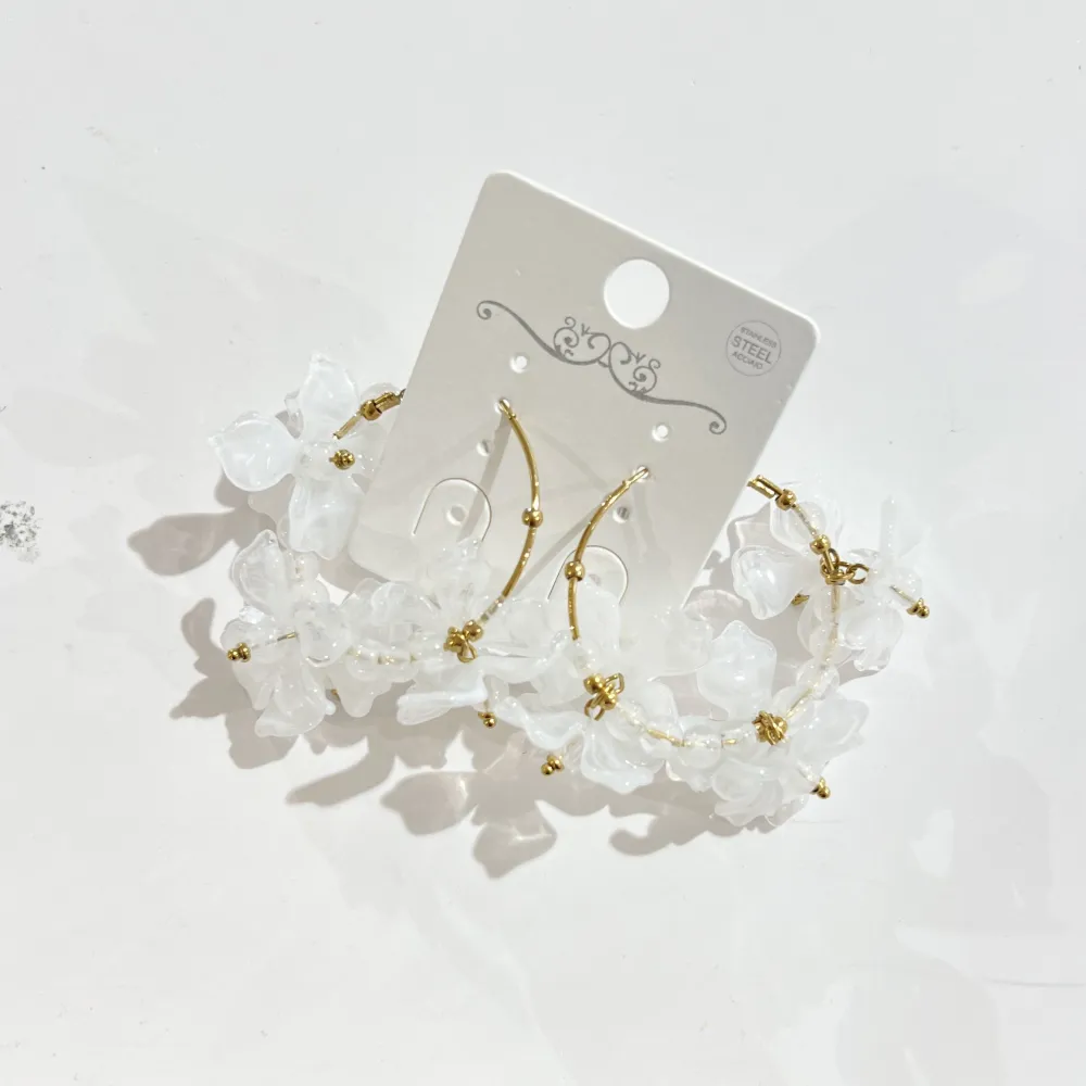 Cerchio con Fiore-Orecchini in Acciaio - OR-732-613