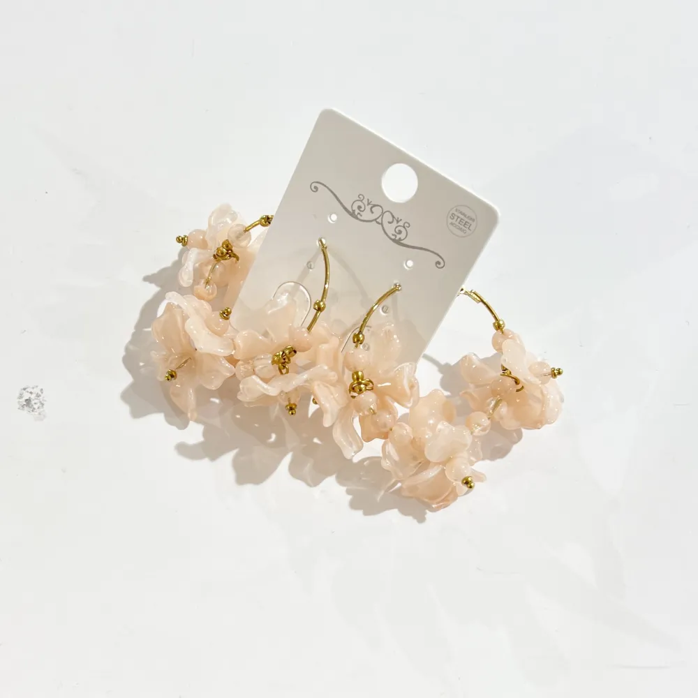 Cerchio con Fiore-Orecchini in Acciaio - OR-732-613