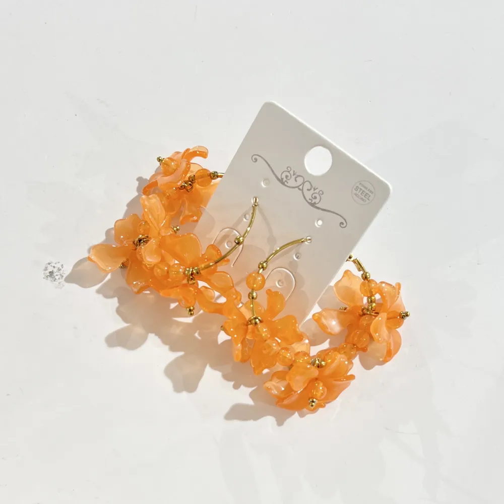 Cerchio con Fiore-Orecchini in Acciaio - OR-732-613