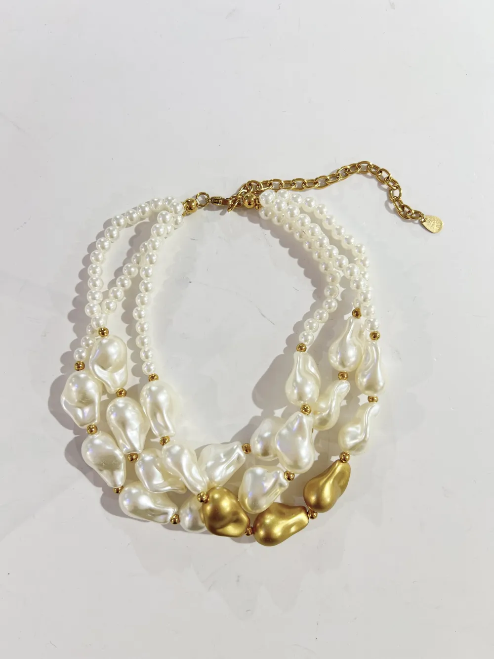 Multifilo Perline-Collana Corta con Perla - CL-732-487k